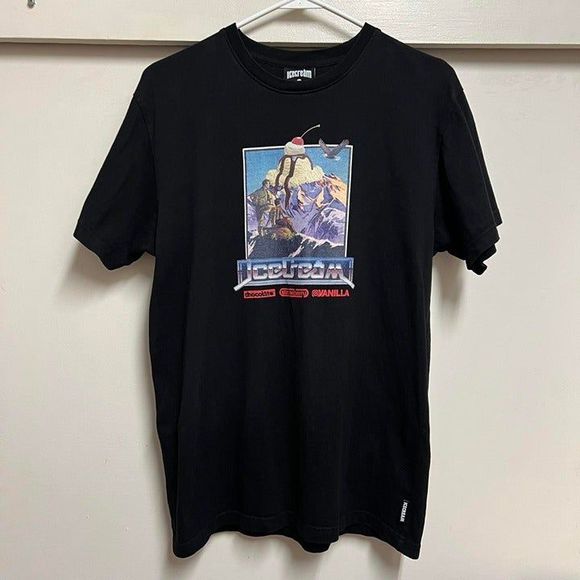 Billionaire Boys Club BBC ICE CREAM Mountain Exploration Black Crew T Shirt - Picture 1 of 5